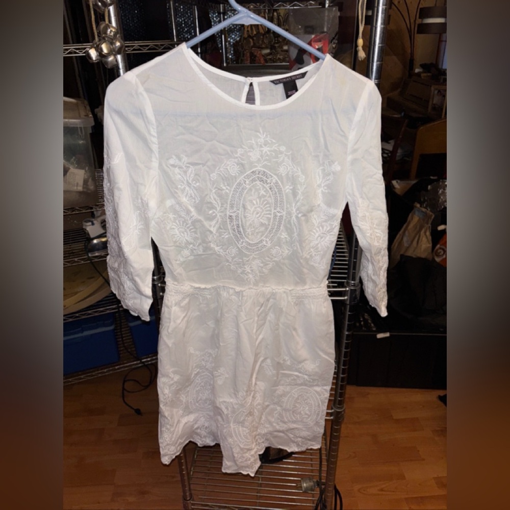 Elegant White Embroidered Dress